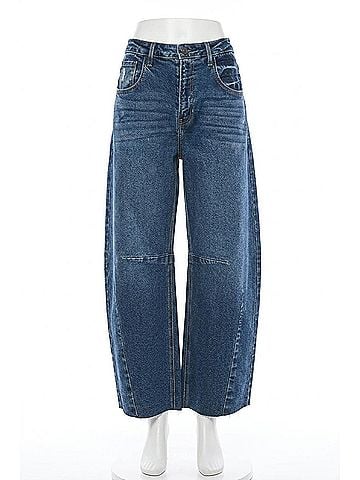 Just Black Billie Barrel Leg Jeans in Dark Denim (view 1)