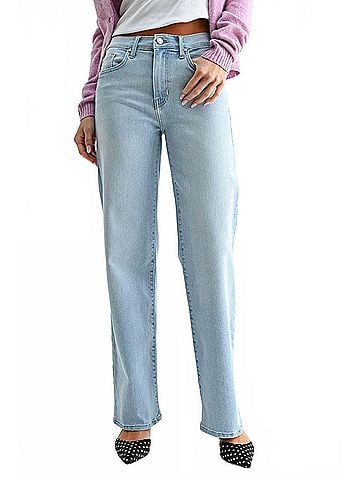 Just Black Loose Straight Leg Jean in Light Wash (view 2)