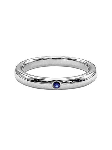 Tiffany & Co. TIFFANY&amp;Co. Tiffany Stacking Band Ring - 1P Sapphire Elsa Peretti Design SV925 7781 Silver Men's &amp; Women's (view 1)