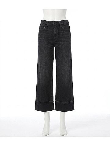 Dear John Holly Metallic Straight Leg Jean in Black Shimmer (view 1)