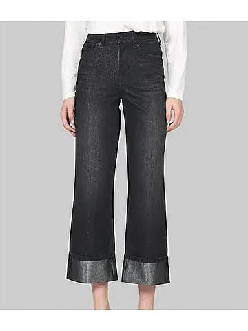 Dear John Holly Metallic Straight Leg Jean in Black Shimmer (view 2)