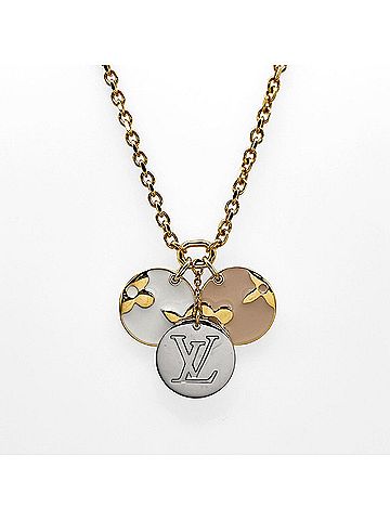 Louis Vuitton LOUIS VUITTON Louis Vuitton Collier Miss LV Monogram Flower Logo Necklace Pendant M63156 Metal Gold Women's (view 2)