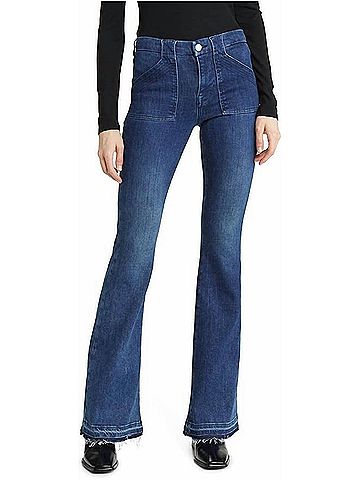 FRAME Trapunto St. Le High Flare Jeans in Aurora (view 2)