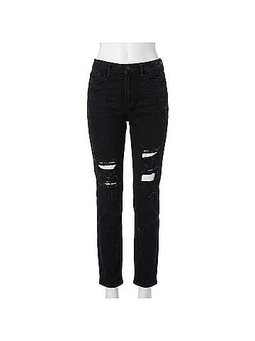 Judy Blue High-Waist Destroyed Boyfriend Jeans in Black (view 1)