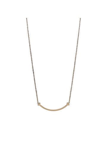 Tiffany & Co. TIFFANY&amp;Co. Tiffany T Smile Small Necklace Pendant K18PG Gold Men's Women's (view 1)