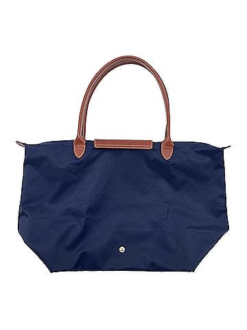 Longchamp Longchamp Le Pliage Shopping Tote Bag, Large Size, Nylon and Leather, Navy, Women's (view 2)
