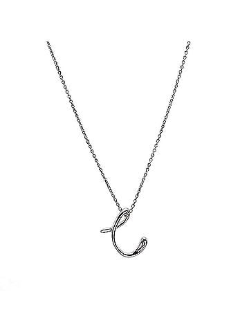 Tiffany & Co. TIFFANY&amp;Co. Tiffany Letter C Initial Necklace Pendant by Elsa Peretti, SV925 Silver, Men's and Women's (view 1)