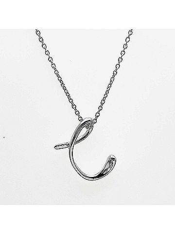 Tiffany & Co. TIFFANY&amp;Co. Tiffany Letter C Initial Necklace Pendant by Elsa Peretti, SV925 Silver, Men's and Women's (view 2)
