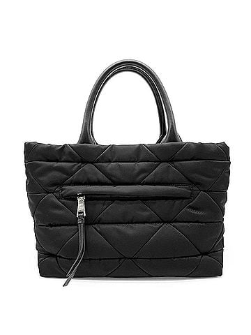 Prada PRADA Padded Re-Nylon Tote Bag, Triangle Stitch, 1BG436, Medium, Black, Women's (view 2)