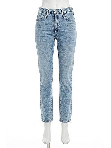 Good American Classic High Waist Straight Leg Jeans in Indigo301 (view 1)