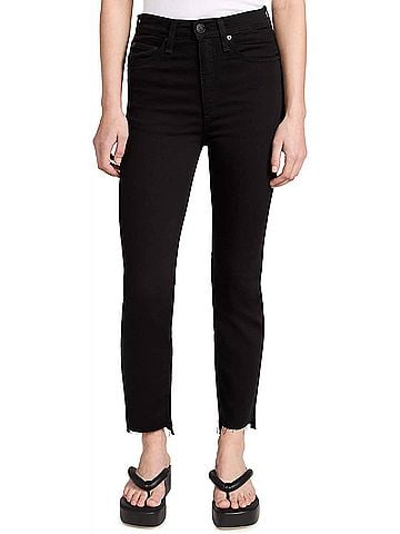 Rag & Bone Women's Wren Slim Jeans in Black (view 2)