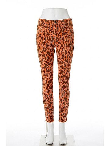 Kensie High Rise Raw Hem Skinny Jeans in Leopard (view 1)