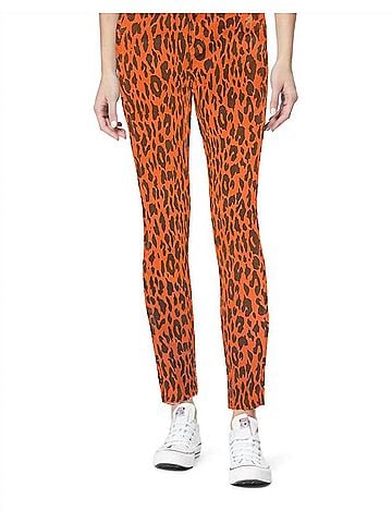 Kensie High Rise Raw Hem Skinny Jeans in Leopard (view 2)