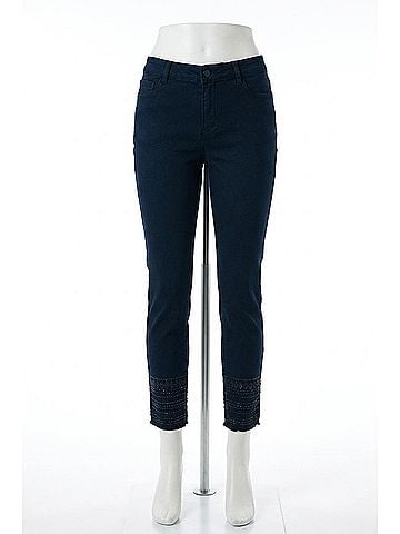 Frank Lyman Design Comfortable Straight Leg Jeans in Navy (view 1)
