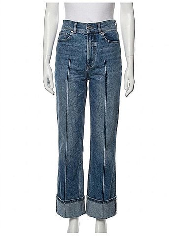 Dear John Holly Super High Rise Cuffed Straight Jeans in Justice (view 1)