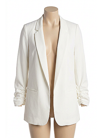 Skies Are Blue Women's Open Front Blazer - Plus in Oyster (view 1)
