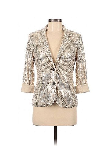 GiGi Moda Seguna 3/4 Sleeve Collared Blazer in Cream (view 1)