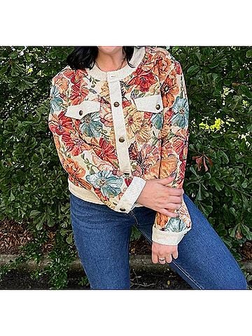 ANNIEWEAR Woven Florals Jacket in Multi (view 2)