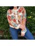 ANNIEWEAR Floral Orange Woven Florals Jacket in Multi Size M - photo 2