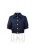 Sincerely Ours Plaid Blue Celia Crop Jacket in Navy Size XS - photo 1