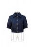 Sincerely Ours Plaid Blue Celia Crop Jacket in Navy Size S - photo 1