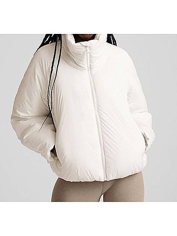 Beyond Yoga Warm Up Puffer Jacket in Glacier (view 2)