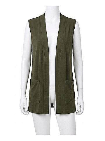Sympli Flounce Gilet in Chocolate (view 1)
