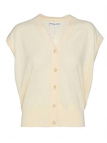 Apiece Apart Fine Weight Cropped Vest in Cream (view 1)