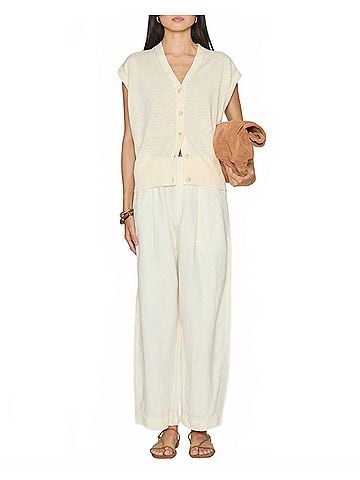 Apiece Apart Fine Weight Cropped Vest in Cream (view 2)