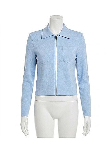 Minnie Rose Zip Front Jacket in Sky Blue (view 1)