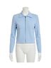 Minnie Rose Solid Blue Zip Front Jacket in Sky Blue Size L - photo 1