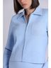 Minnie Rose Solid Blue Zip Front Jacket in Sky Blue Size L - photo 4