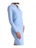 Minnie Rose Solid Blue Zip Front Jacket in Sky Blue Size L - photo 6