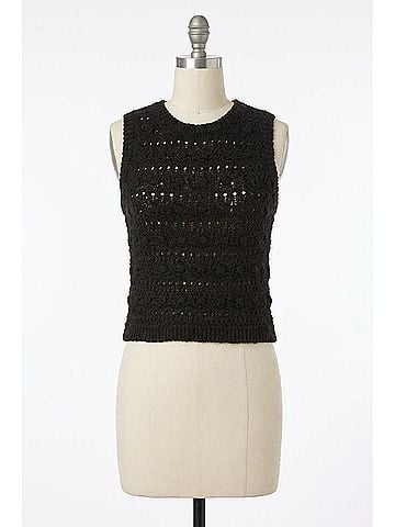 Dear John Magnolia Pointelle Knit Vest Top in Black (view 1)