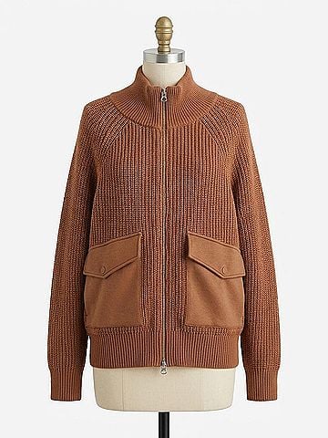 Varley Tessa Knit Jacket in Golden Bronze (view 1)
