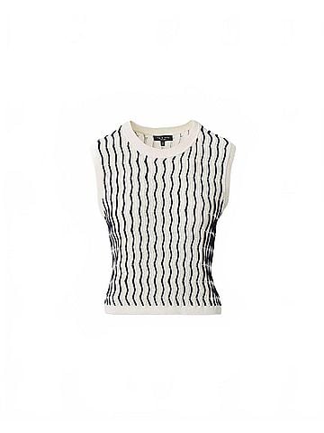 Rag & Bone Leslie Striped Vest in Ivory (view 1)