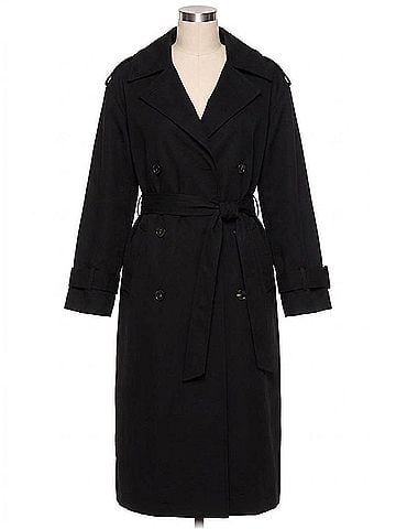Susana Monaco Double Knit Trench Coat in Black (view 1)