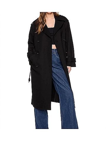 Susana Monaco Double Knit Trench Coat in Black (view 2)