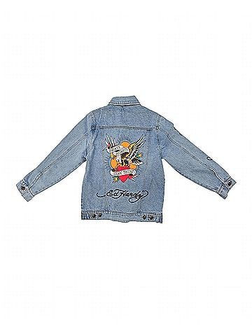 Ed Hardy Women's Brave Eagle Denim Jacket in Light Wash (view 2)