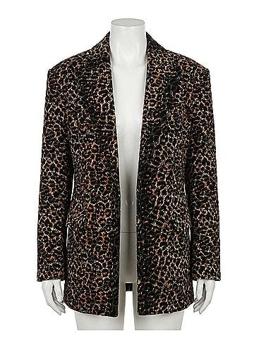 Rachel Comey Abel Leopard Print Corduroy Blazer in Black (view 1)