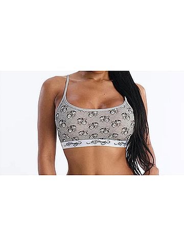Ed Hardy Dice Elastic Bralette in Heather Grey (view 2)