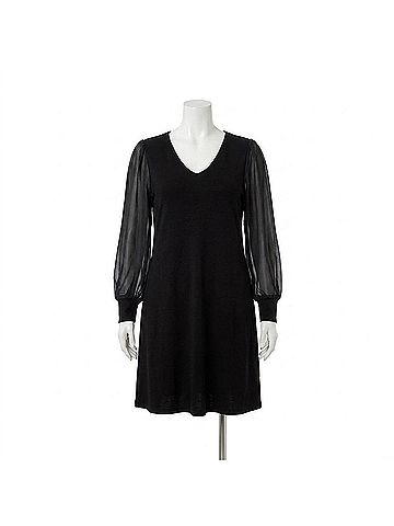 Karen Kane Sheer Sleeve Mini Dress - Plus in Black (view 1)