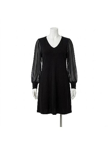 Karen Kane Sheer Sleeve Mini Dress - Plus in Black (view 1)