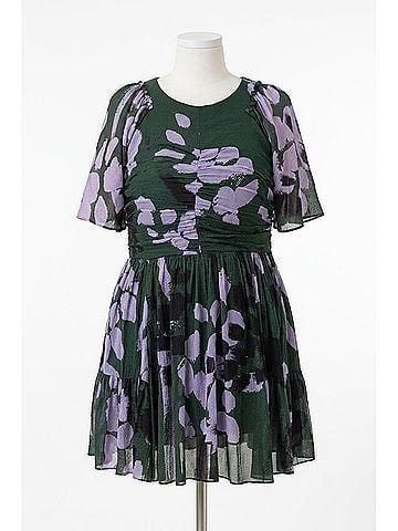 Tanya Taylor Angele Mini Dress - Plus in Emerald (view 1)