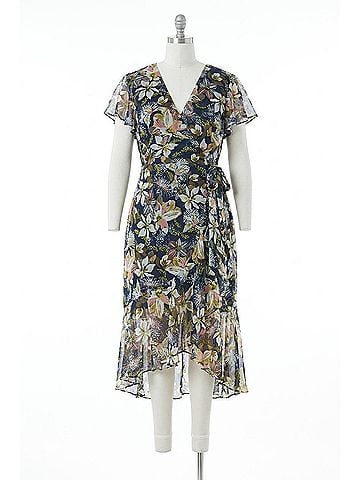 Tanya Taylor Blaire Midi Dress - Plus in Orchid Garden Print (view 1)