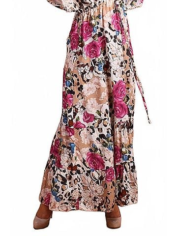 GiGi Moda Leopard Rose Maxi Dress in Cream (view 2)