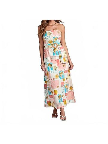 Dress Forum Odalys Maxi Dress in White Multi (view 2)