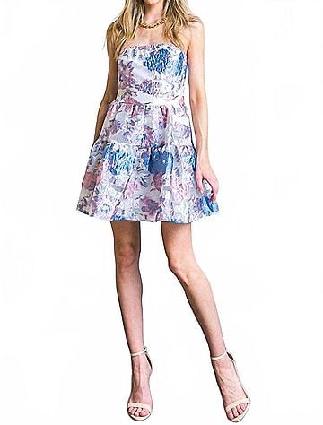 Flying Tomato Ginny Strapless Mini Dress in Multi (view 2)