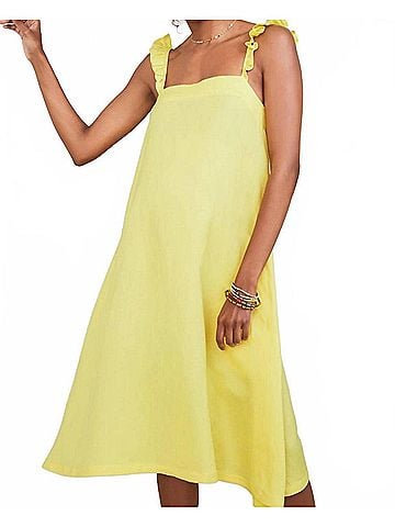 Hatch Maternity The Cate Dress in Limelight Yellow (view 2)