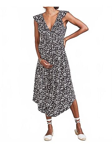 Hatch Maternity The Briana Dress in Black Floral (view 2)